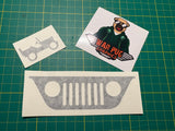 Jeep Wrangler & Gladiator Windshield Center Grill Crawler Easter Egg Vinyl Decals
