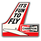 Champion Fun to Fly Vintage Style DECAL, Vinyl STICKER, racing, hot rod, rat rod