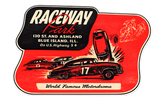 Raceway Park Vintage Style DECAL, Vinyl STICKER, racing, hot rod, rat rod