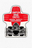 Simpson Drag Chutes Vintage Style DECAL, Vinyl STICKER, racing, hot rod, rat rod