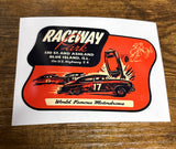 Raceway Park Vintage Style DECAL, Vinyl STICKER, racing, hot rod, rat rod