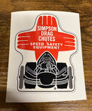 Simpson Drag Chutes Vintage Style DECAL, Vinyl STICKER, racing, hot rod, rat rod