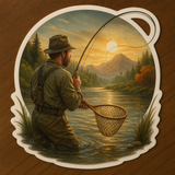 Fly Fisherman Vinyl Decal Sticker